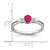 14k White Gold Oval Ruby and Diamond Ring