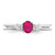 14k White Gold Oval Ruby and Diamond Ring
