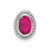 14k White Gold Oval Ruby Chain Slide