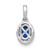 14k White Gold Oval Sapphire and Diamond Pendant - PM-D0E620B0-4695