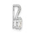 14K White Gold Oval White Topaz and Diamond Pendant
