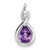 14k White Gold Pear Amethyst and Diamond Pendant - PM-A0F4432F-9536