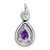 14k White Gold Pear Amethyst and Diamond Pendant - PM-A0F4432F-9536