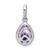 14k White Gold Pear Amethyst and Diamond Pendant - PM-FD4BCD77-8786