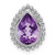 14k White Gold Pear Amethyst Chain Slide