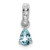 14K White Gold Pear Aquamarine and Diamond Pendant