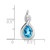 14k White Gold Pear Blue Topaz and Diamond Pendant - PM-6D45D957-1873