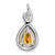 14k White Gold Pear Citrine and Diamond Pendant - PM-3AC59A8B-5418