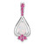 14k White Gold Pear Created Opal/Created Pink Sapphire Pendant