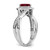 14k White Gold Pear Created Ruby and Diamond Halo Ring