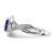 14k White Gold Pear Created Sapphire and Diamond Halo Ring