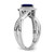 14k White Gold Pear Created Sapphire and Diamond Halo Ring