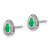 14k White Gold Pear Emerald Post Earrings