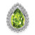 14k White Gold Pear Peridot Chain Slide