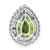 14k White Gold Pear Peridot Chain Slide