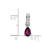 14K White Gold Pear Rhodolite Garnet and Diamond Pendant
