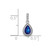 14k White Gold Pear Sapphire and Diamond Pendant