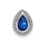 14k White Gold Pear Sapphire Chain Slide
