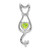 14k White Gold Peridot and Diamond Cat Pendant