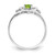 14k White Gold Peridot and Diamond Heart Ring