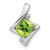 14k White Gold Peridot and Diamond Pendant - PM-8E2D8D27-6215