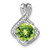 14k White Gold Peridot and Diamond Pendant - PM-E6F7502F-9058
