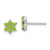 14k White Gold Peridot Floral Post Earrings