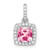 14k White Gold Pink Tourmaline & Diamond Pendant