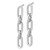14K White Gold Polish and Twisted Chain Link Dangle Post Earrings