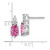 14K White Gold Polish Diamond & Lab Created Pink Sapphire Twist Post Earrin