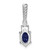 14K White Gold Polish Diamond and Lab Created Sapphire Twisted Chain Slide