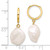 14K 11-12mm White Keshi Freshwater Cultured Pearl Dangle Hoop Earrings
