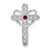 14k White Gold Polish Filigree 1-Stone Mothers Cross Pendant Mounting