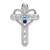 14k White Gold Polish Filigree 2-Stone Mothers Cross Pendant Mounting