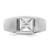 14k White Gold Polished & Satin Diamond Mens Ring