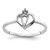 14k White Gold Polished .02ct. Diamond & 5x3 Pear Gemstone Ring Mounting