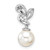 14K White Gold Polished 1/10 carat Diamond and White Freshwater Cultured Pearl Chain Slide - PM-8C2E8C9D-7576
