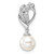 14K White Gold Polished 1/10 carat Diamond and White Freshwater Cultured Pearl Chain Slide - PM-C05C251E-9660