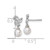 14K White Gold Polished 1/10 carat Diamond and White Freshwater Cultured Pearl Dangle Post Earrings