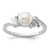 14K White Gold Polished 1/10 carat Diamond and White Freshwater Cultured Pearl Size 7 Ring - RM-A4E73863-5918
