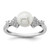 14K White Gold Polished 1/10 carat Diamond and White Freshwater Cultured Pearl Size 7 Ring - RM-C919FD3E-8797