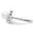 14K White Gold Polished 1/10 carat Diamond and White Freshwater Cultured Pearl Size 7 Ring - RM-D4ED5175-3227
