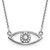 14k White Gold Polished 1/10 carat Diamond Small Evil Eye 18 inch