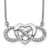14k White Gold Polished 1/5 carat Diamond Infinity with Heart 18 inch Necklace