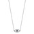 14k White Gold Polished 1/6 carat Diamond and Sapphire Small Evil Eye 18 inch Necklace