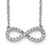 14K White Gold Polished 1/6 carat Diamond Infinity Symbol 18 inch Necklace