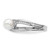 14K White Gold Polished 1/8 carat Diamond and White Freshwater Cultured Pearl Size 7 Ring