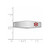 14k White Gold Polished 24x7mm Off-Center Red Epoxy Enameled Medical ID Soft Diamond Shape Plate # 816