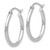 14k White Gold Polished 2x20mm Tube Hoop Earrings