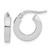 14k White Gold Polished 3mm Square Tube Hoop Earrings